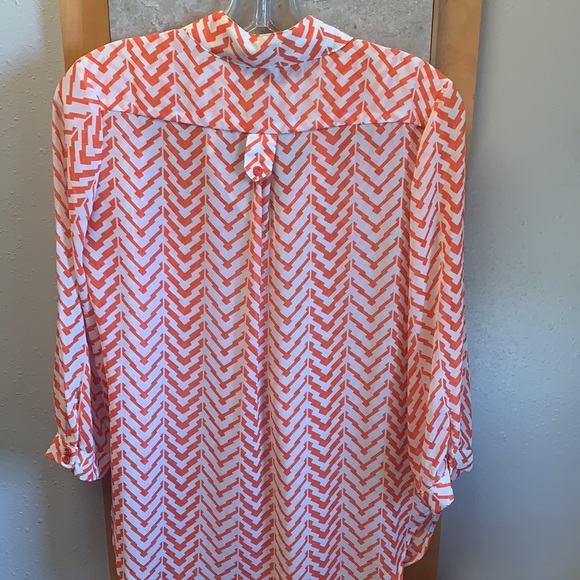 Orange & white lightweight tunic blouse - Picture 5 of 5